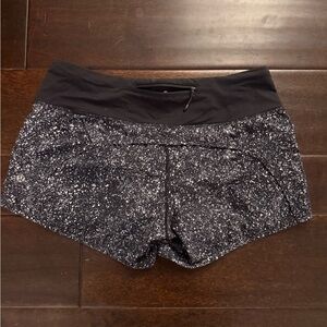 Lululemon Run Time Black and White Athletic Shorts